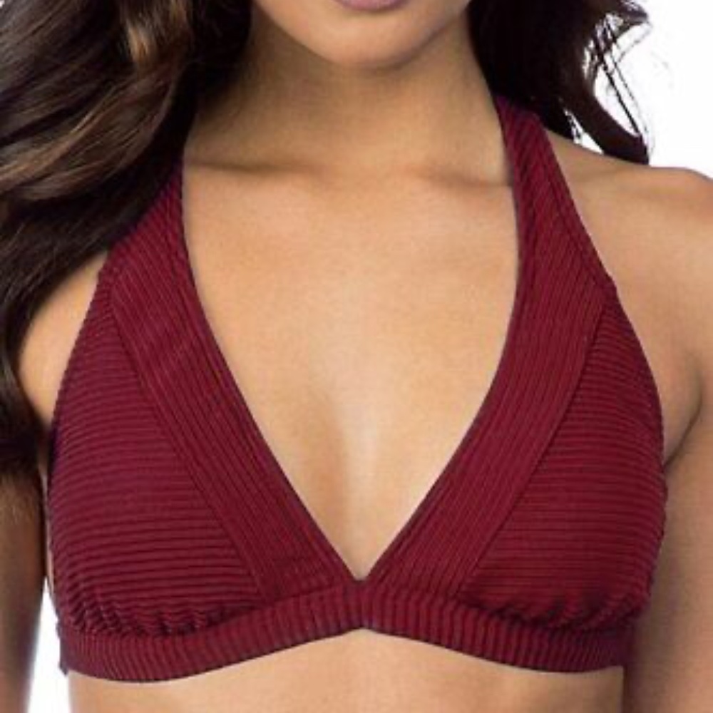 NWOT $63 LA BLANCA 8 CRIMSON 8 CROSS BACK BIKINI SWIM TOP